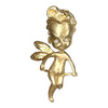 Vintage 14K Gold Cherub Brooch with Diamond Eyes