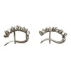 Vintage 14K White Gold Diamond J Hoop Earrings