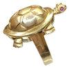 Large 14K Articulating Turtle Ring with Ruby Eyes