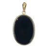 14K Gold Mother and Child Blue Agate Cameo Pendant