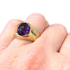 Vintage 14K Gold Amethyst Cabochon Ring