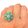 Vintage 14K Turquoise & Diamond Ring