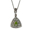 Peridot & Diamond White Gold Pendant with Chain