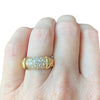 Vintage Quilted 18K Gold Diamond Band Ring