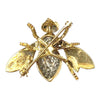 Vintage 14K Gold Diamond and Emerald Bee Pin