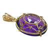 Vintage 18K Gold Large Amethyst Pendant