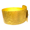 HERCO 18K Hammered Satin Gold & Diamond Wide Flex Bangle