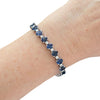 14K White Gold Sapphire & Diamond Tennis Bracelet