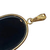 14K Gold Mother and Child Blue Agate Cameo Pendant