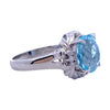 Platinum Aquamarine and Diamond Ring