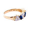 Vintage 18K Gold Sapphire and Diamond Band Ring