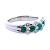 Vintage Platinum Emerald and Diamond Band Ring