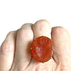 Vintage 18K Carnelian Crest Intaglio Seal Ring