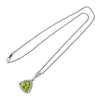 Peridot & Diamond White Gold Pendant with Chain