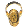 Vintage 18K Greek Key Oval Cameo Style Ring