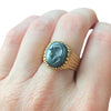 Vintage 18K Gold Hematite Intaglio Ring