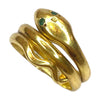 Vintage 18K Snake Ring with Emerald Eyes