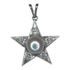 Vintage 18K White Gold Pearl & Diamond Star Pendant