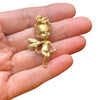 Vintage 14K Gold Cherub Brooch with Diamond Eyes