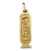 14K Gold Egyptian Hieroglyphic Cartouche LUCKY Pendant