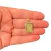 14K Gold Ace and Queen Playing Cards Pendant