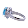 Platinum Aquamarine and Diamond Ring