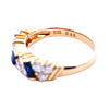 Vintage 18K Gold Sapphire and Diamond Band Ring