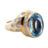 Vintage 18K Gold Aquamarine and Diamond Ring