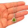 Peridot & Diamond White Gold Pendant with Chain