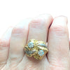 Vintage 18K Foliate Design Crossover Diamond Ring