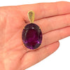 Vintage 18K Gold Large Amethyst Pendant