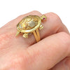 Large 14K Articulating Turtle Ring with Ruby Eyes