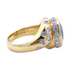 Vintage 18K Gold Aquamarine and Diamond Ring