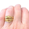 Vintage 18K Snake Ring with Emerald Eyes