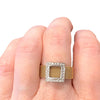 Vintage 18K Diamond Mesh Band Ring