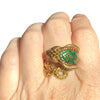 Vintage GSM Greece 18K Enamel Cobra Ring