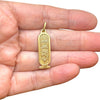 14K Gold Egyptian Hieroglyphic Cartouche LUCKY Pendant