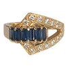 Vintage DANKNER 14K Sapphire & Diamond Buckle Ring