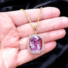 14K Gold Kunzite & Diamond Necklace