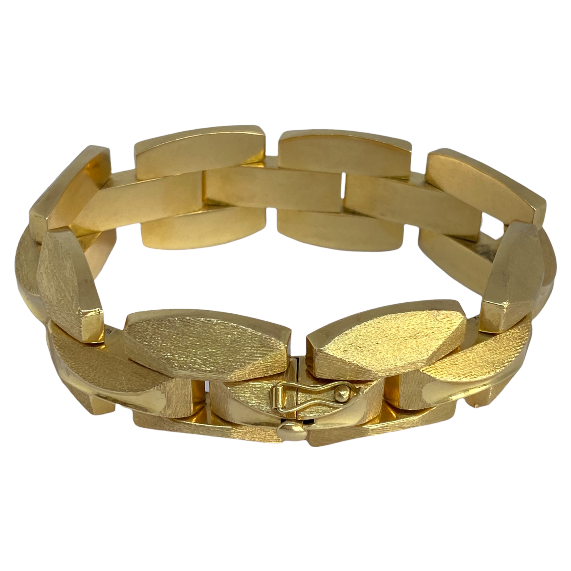 Louis Vuitton - Bracelet à maillons épais vintage en or jaune 18 carats