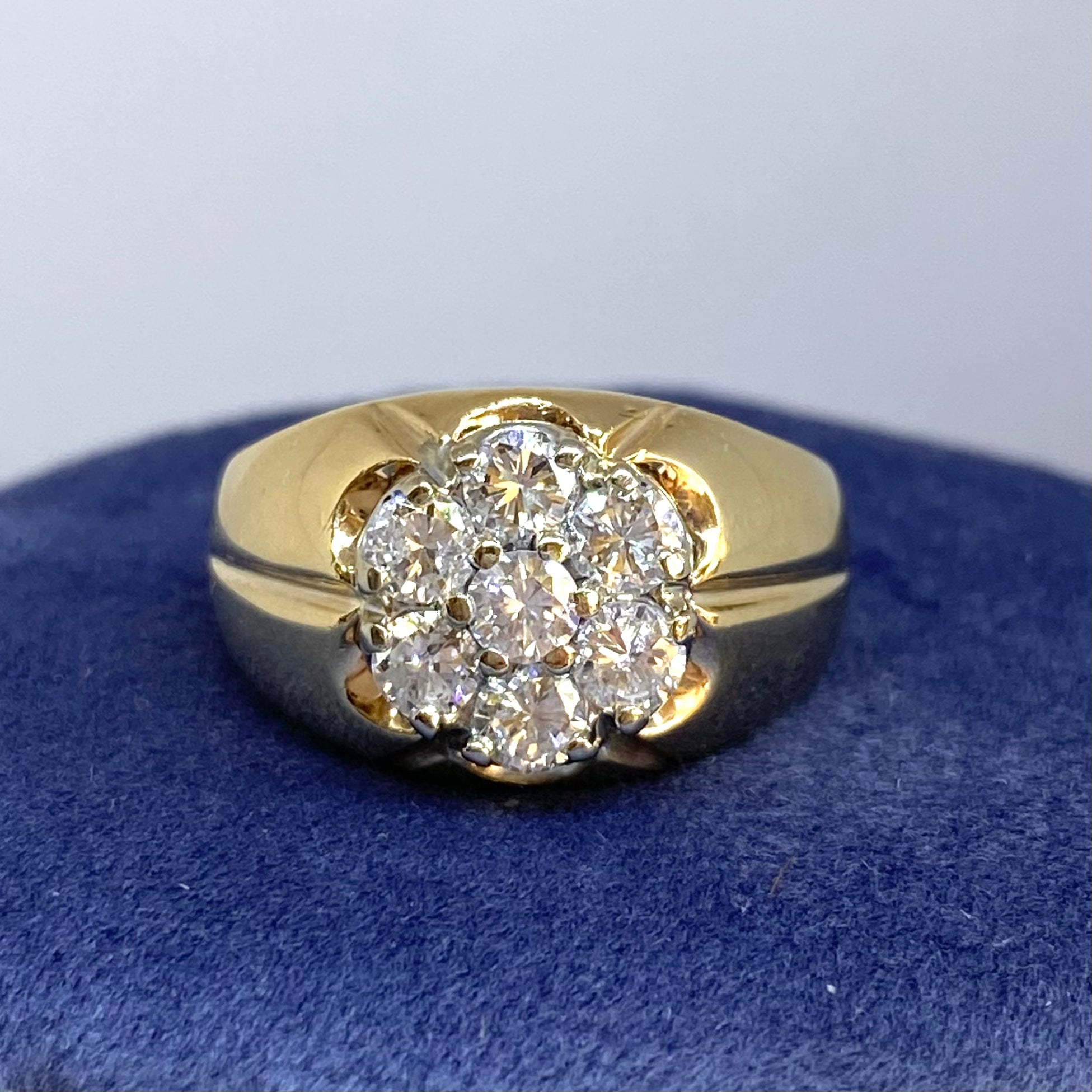 Men's Elevated Cluster Diamond Ring