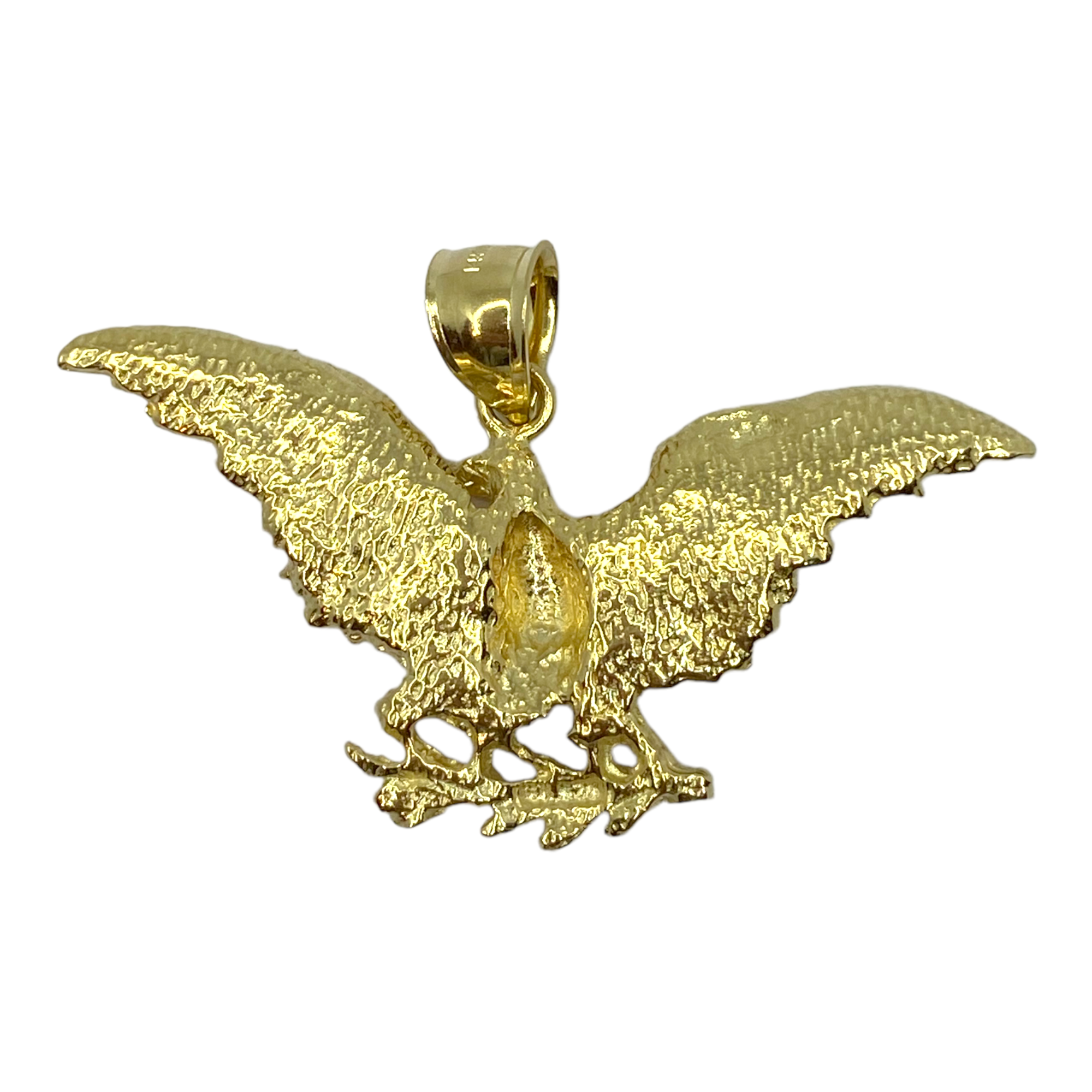14K Yellow Gold Eagle with Branch Pendant - HIGH KARAT LLC