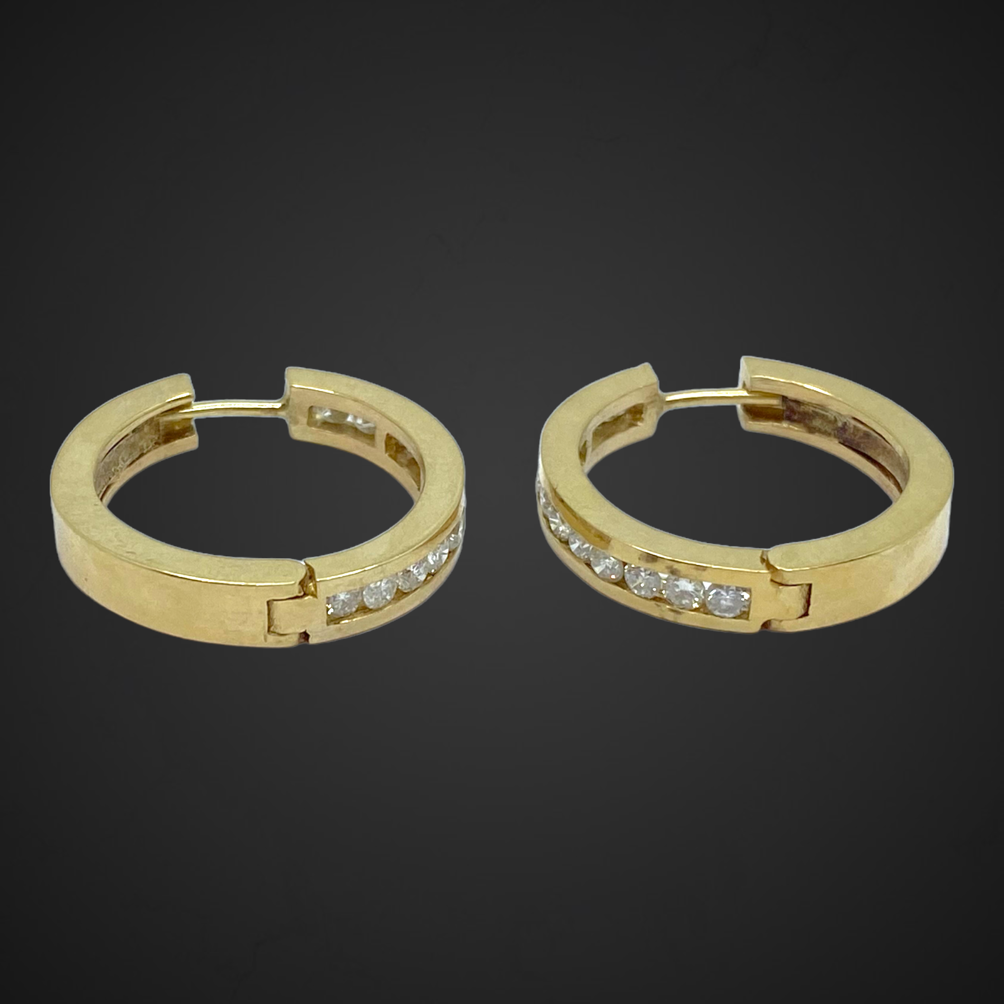 14k Yellow Gold Mini Hoop store Earrings.- VINTAGE